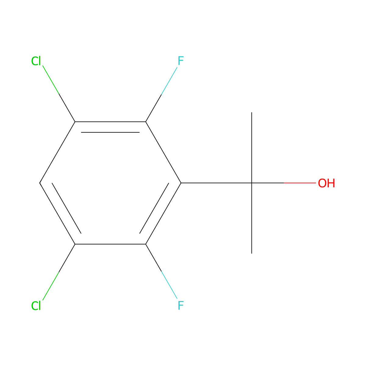 2-(3,5-Dichloro-2,6-difluorophenyl)propan-2-ol molecular structure, CAS 3002536-79-7
