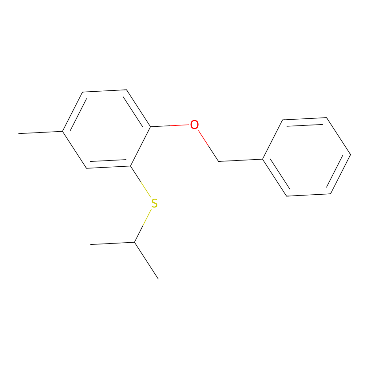 (2-(Benzyloxy)-5-methylphenyl)(isopropyl)sulfane molecular structure, CAS 3002537-06-3