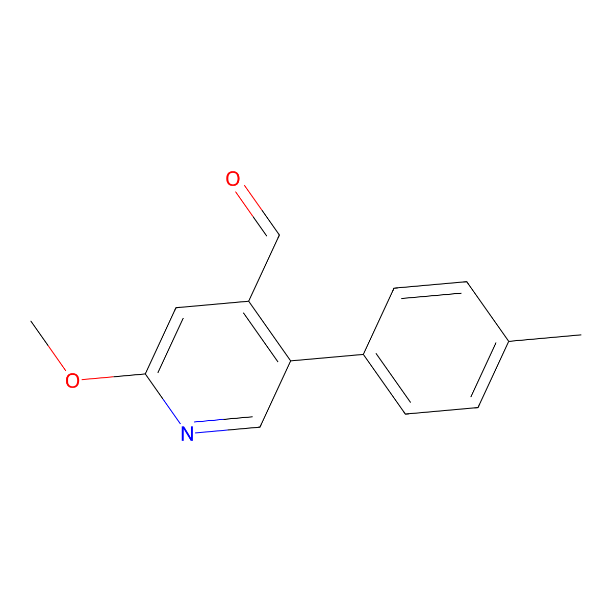 2-Methoxy-5-(p-tolyl)isonicotinaldehyde molecular structure, CAS 3002537-12-1
