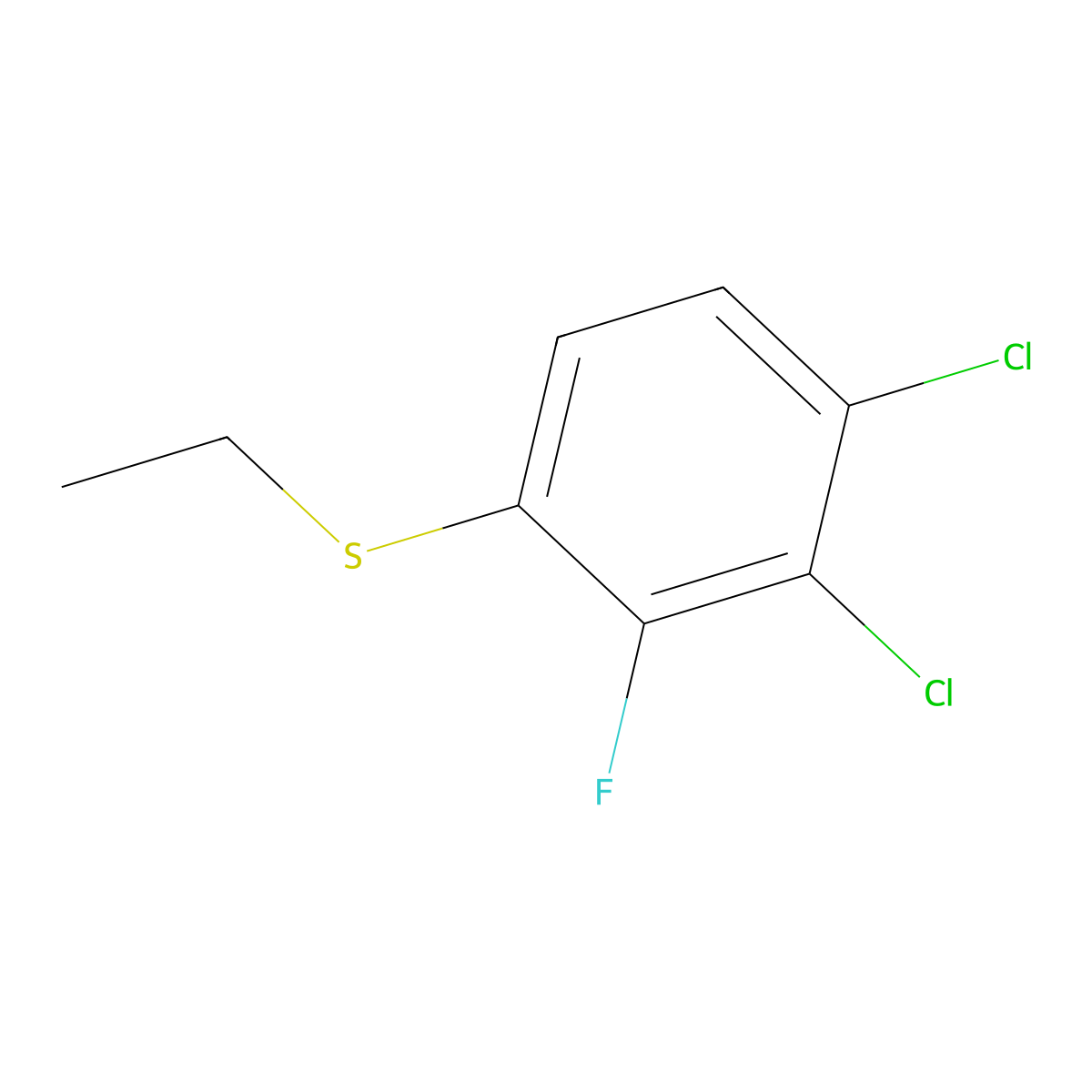 (3,4-Dichloro-2-fluorophenyl)(ethyl)sulfane molecular structure, CAS 3002537-40-5