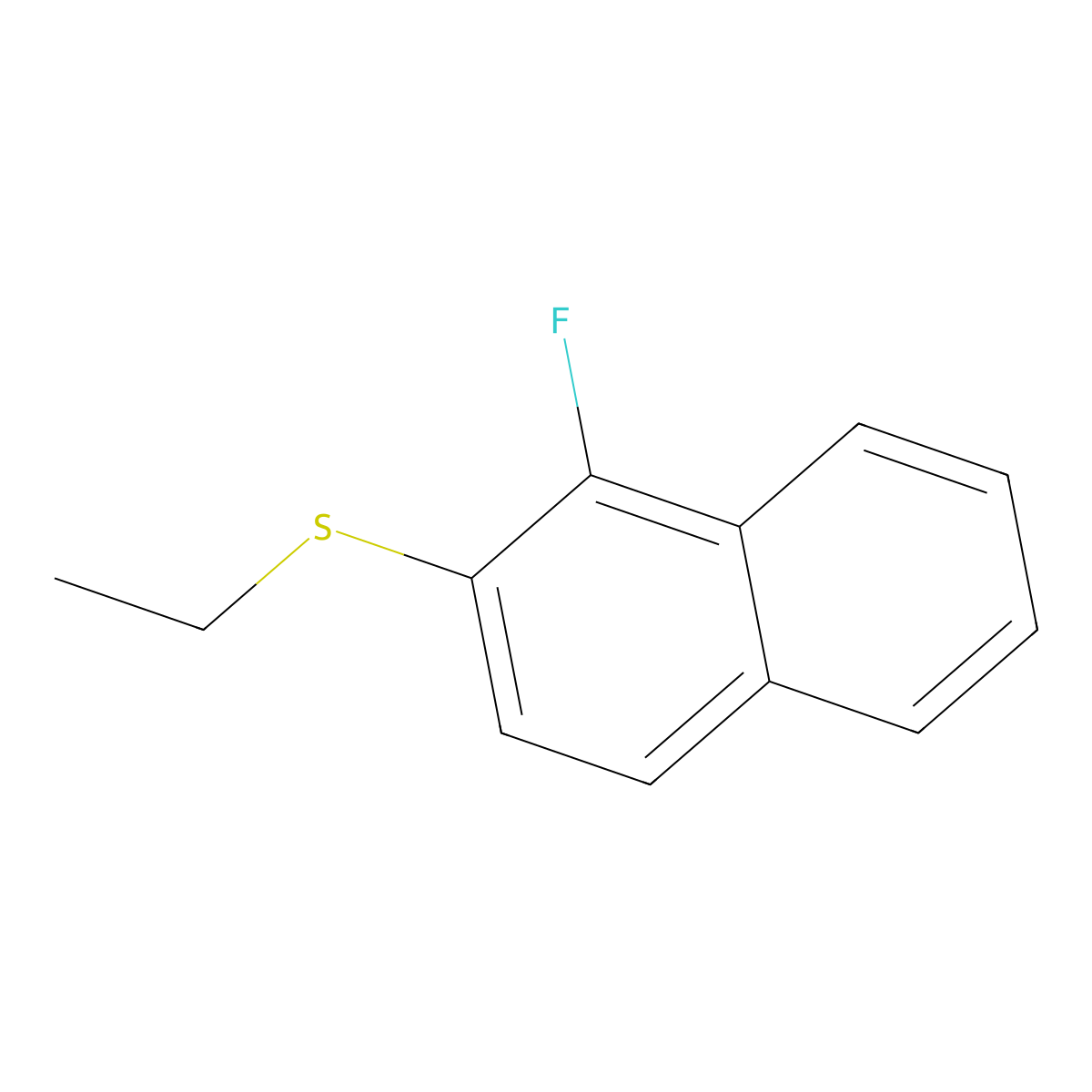 Ethyl(1-fluoronaphthalen-2-yl)sulfane molecular structure, CAS 3002538-39-5