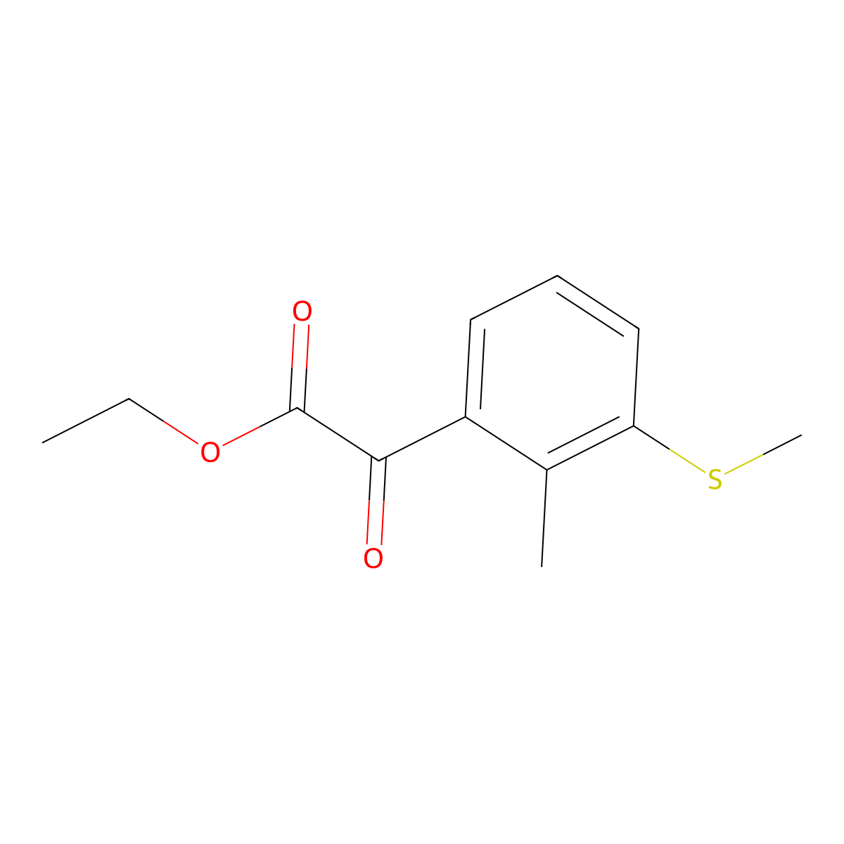 Ethyl 2-(2-methyl-3-(methylthio)phenyl)-2-oxoacetate molecular structure, CAS 3002539-12-7