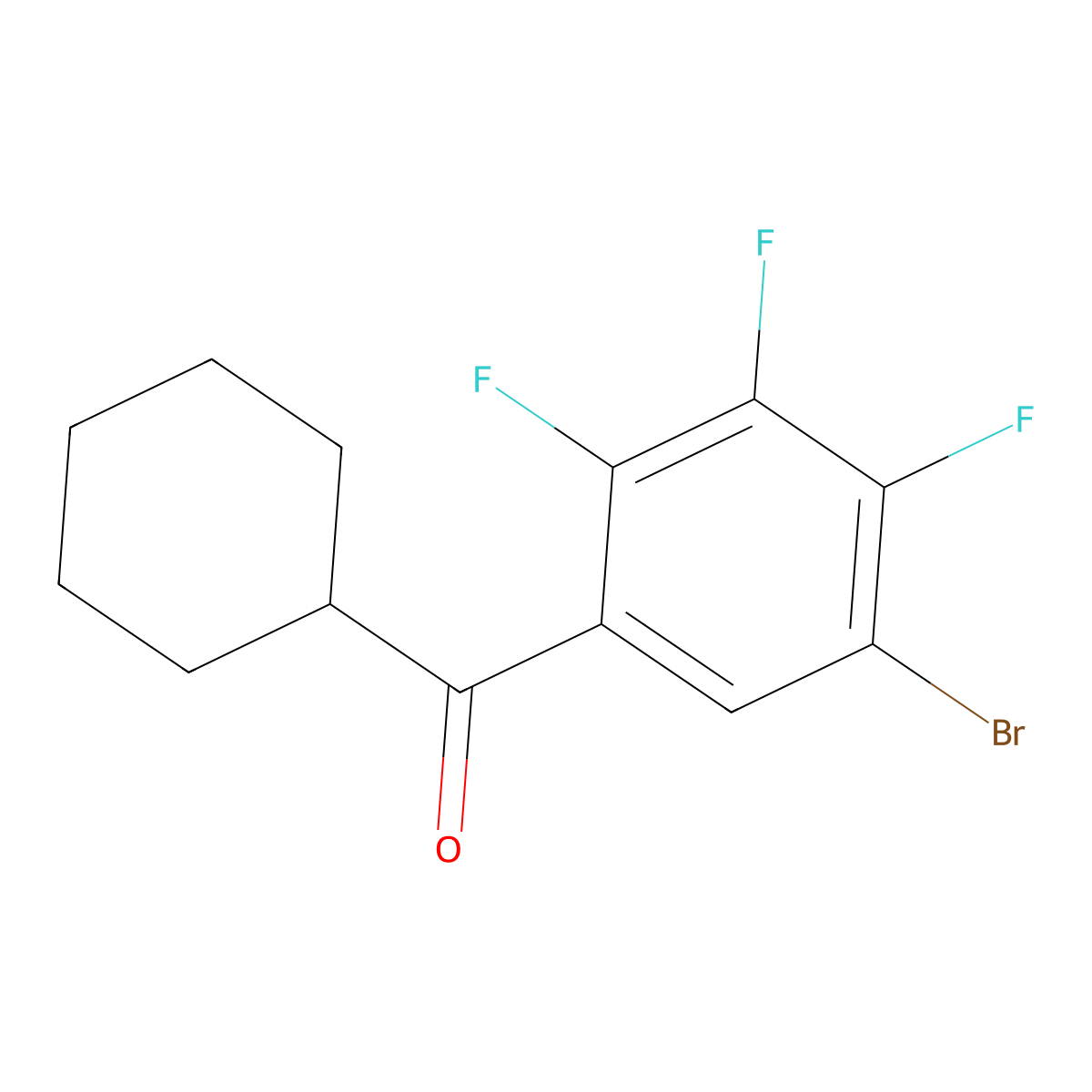 (5-Bromo-2,3,4-trifluorophenyl)(cyclohexyl)methanone molecular structure, CAS 3002539-49-0