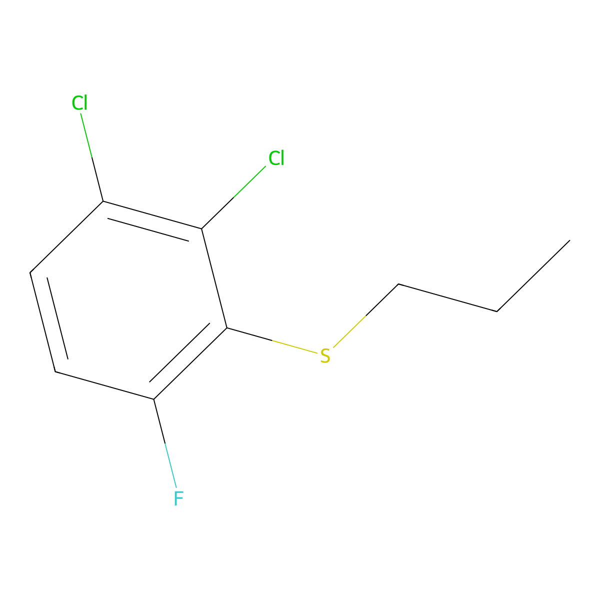 (2,3-Dichloro-6-fluorophenyl)(propyl)sulfane molecular structure, CAS 3002539-57-0