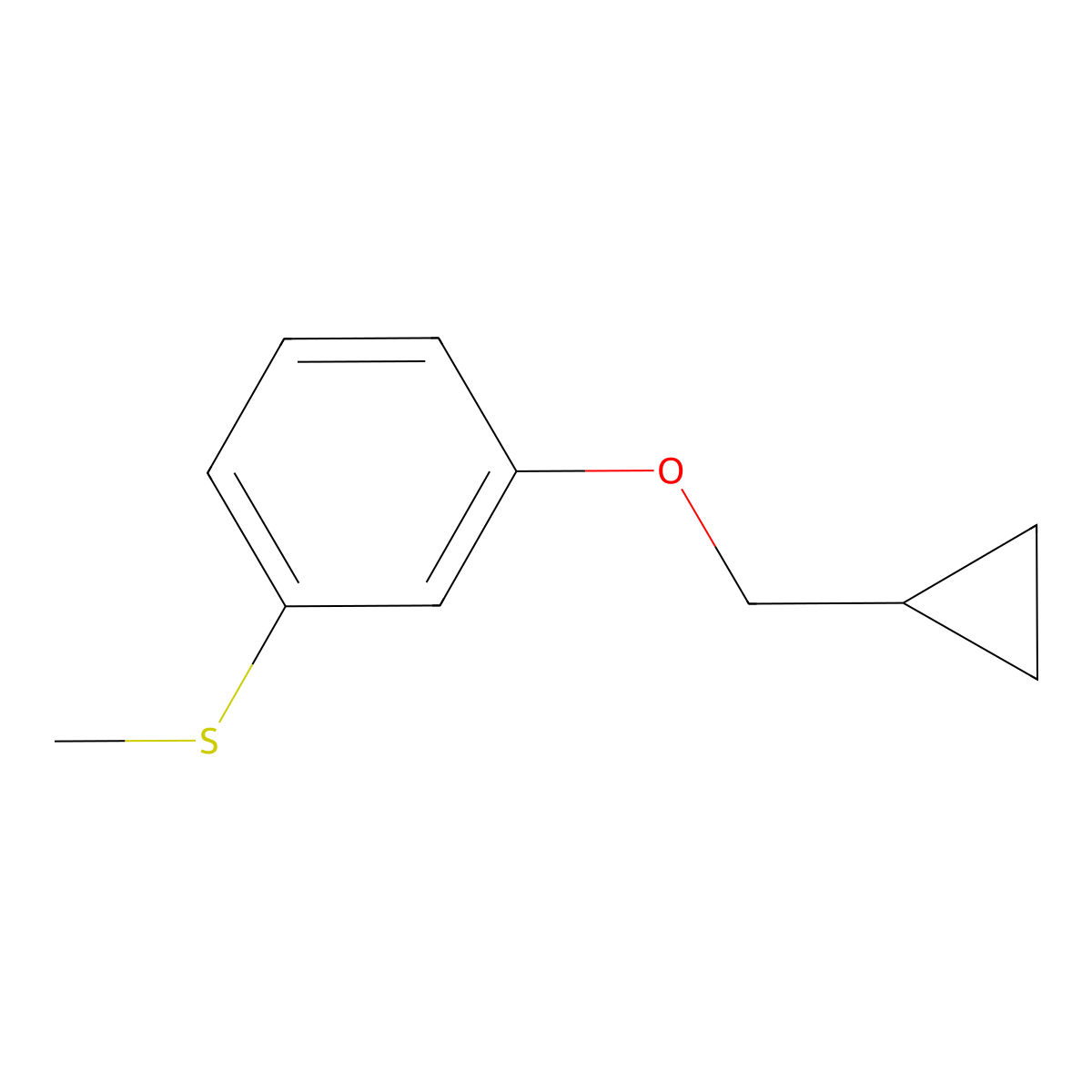 (3-(Cyclopropylmethoxy)phenyl)(methyl)sulfane molecular structure, CAS 3002539-83-2