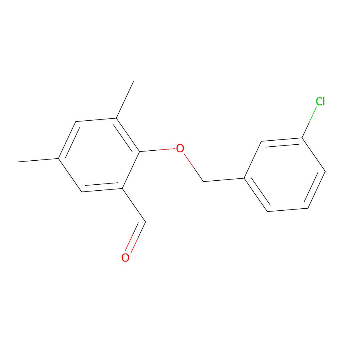2-((3-Chlorobenzyl)oxy)-3,5-dimethylbenzaldehyde molecular structure, CAS 3002540-10-2