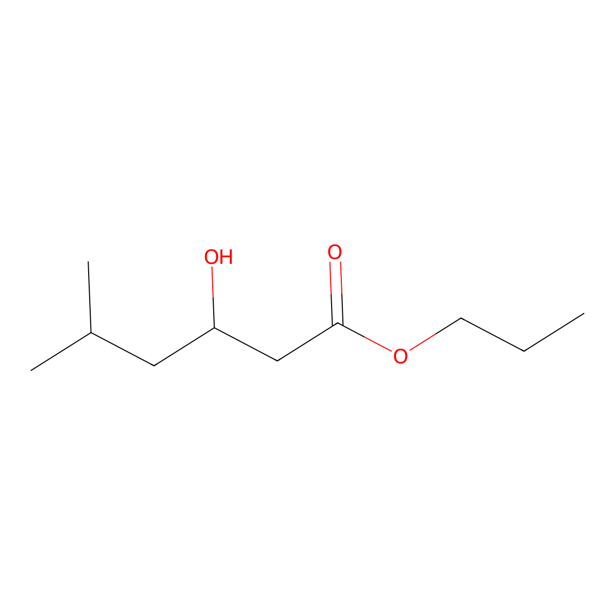 Propyl 3-hydroxy-5-methylhexanoate molecular structure, CAS 3002540-13-5