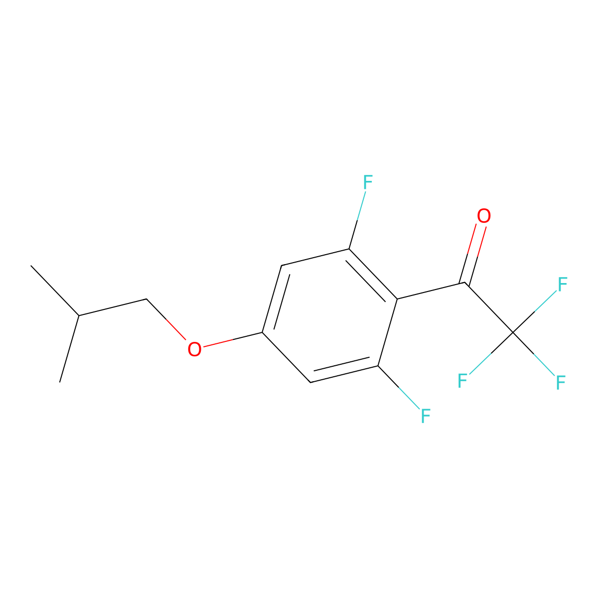 1-(2,6-Difluoro-4-isobutoxyphenyl)-2,2,2-trifluoroethanone molecular structure, CAS 3002540-44-2