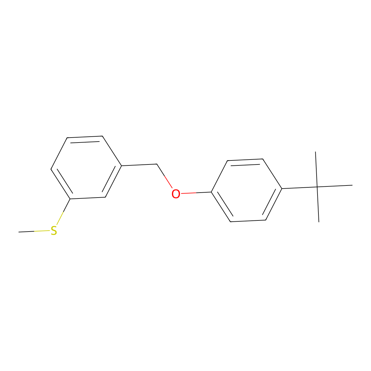 (3-((4-(Tert-butyl)phenoxy)methyl)phenyl)(methyl)sulfane molecular structure, CAS 3002540-50-0