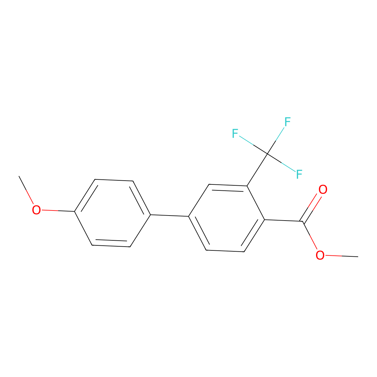Methyl 4'-methoxy-3-(trifluoromethyl)-[1,1'-biphenyl]-4-carboxylate molecular structure, CAS 3002540-89-5