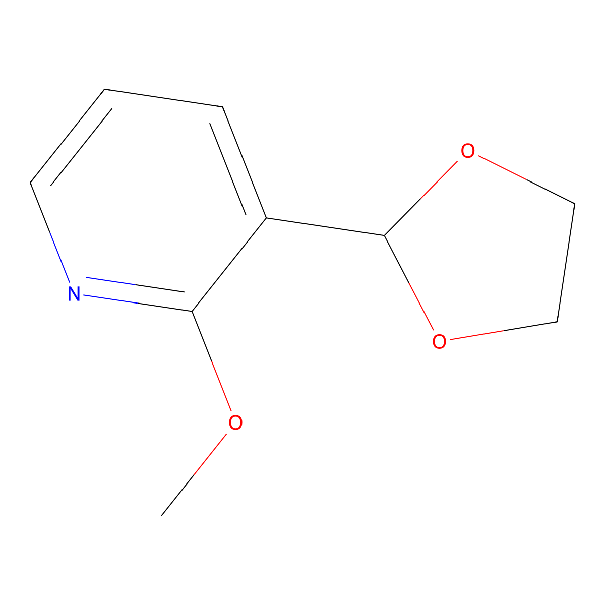 3-(1,3-Dioxolan-2-yl)-2-methoxypyridine molecular structure, CAS 3002541-26-3
