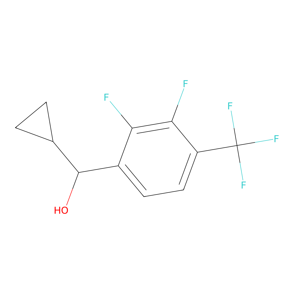 Cyclopropyl(2,3-difluoro-4-(trifluoromethyl)phenyl)methanol molecular structure, CAS 3002541-45-6