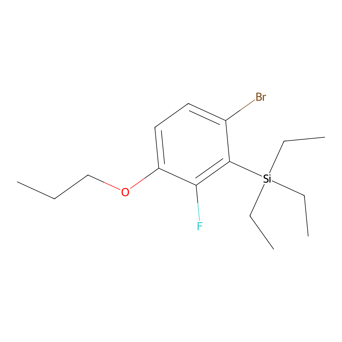 (6-Bromo-2-fluoro-3-propoxyphenyl)triethylsilane molecular structure, CAS 3002541-54-7