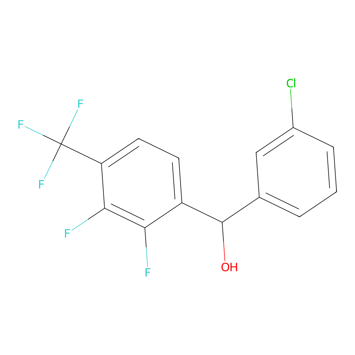 (3-Chlorophenyl)(2,3-difluoro-4-(trifluoromethyl)phenyl)methanol molecular structure, CAS 3002541-57-0