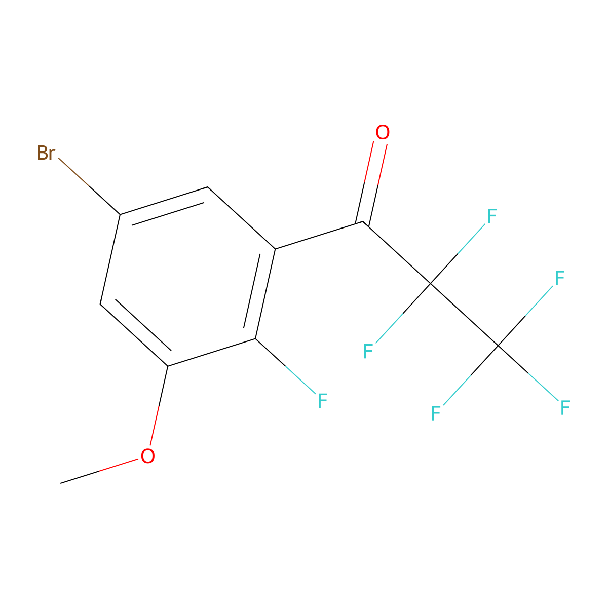 1-(5-Bromo-2-fluoro-3-methoxyphenyl)-2,2,3,3,3-pentafluoropropan-1-one molecular structure, CAS 3002541-64-9