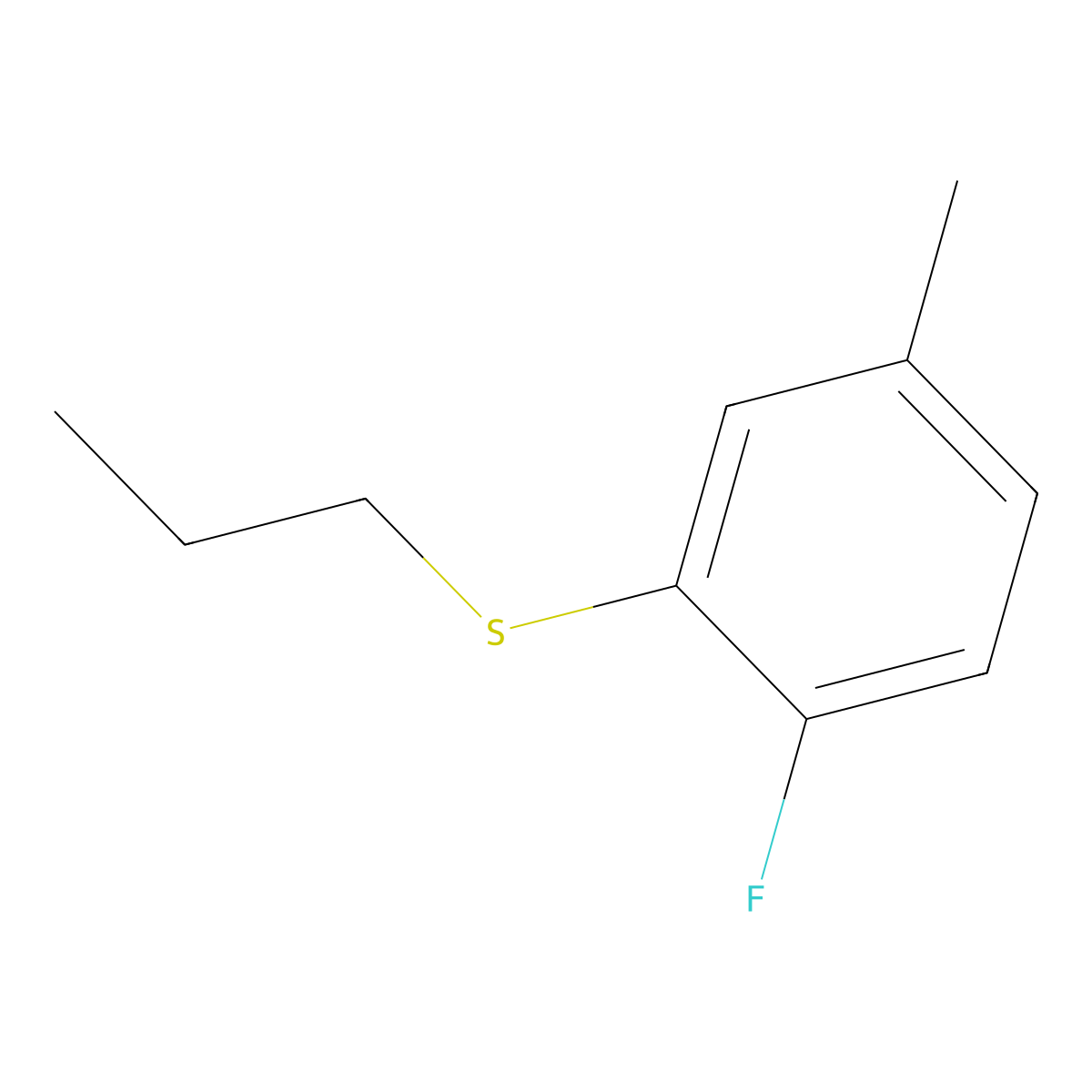 (2-Fluoro-5-methylphenyl)(propyl)sulfane molecular structure, CAS 3002541-71-8