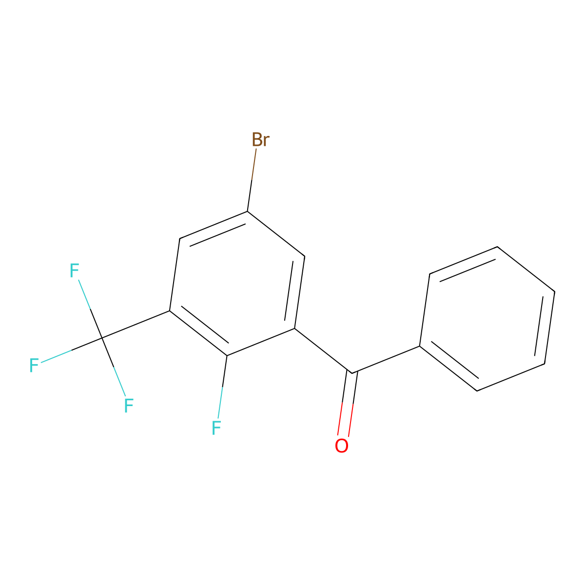 (5-Bromo-2-fluoro-3-(trifluoromethyl)phenyl)(phenyl)methanone molecular structure, CAS 3002541-83-2