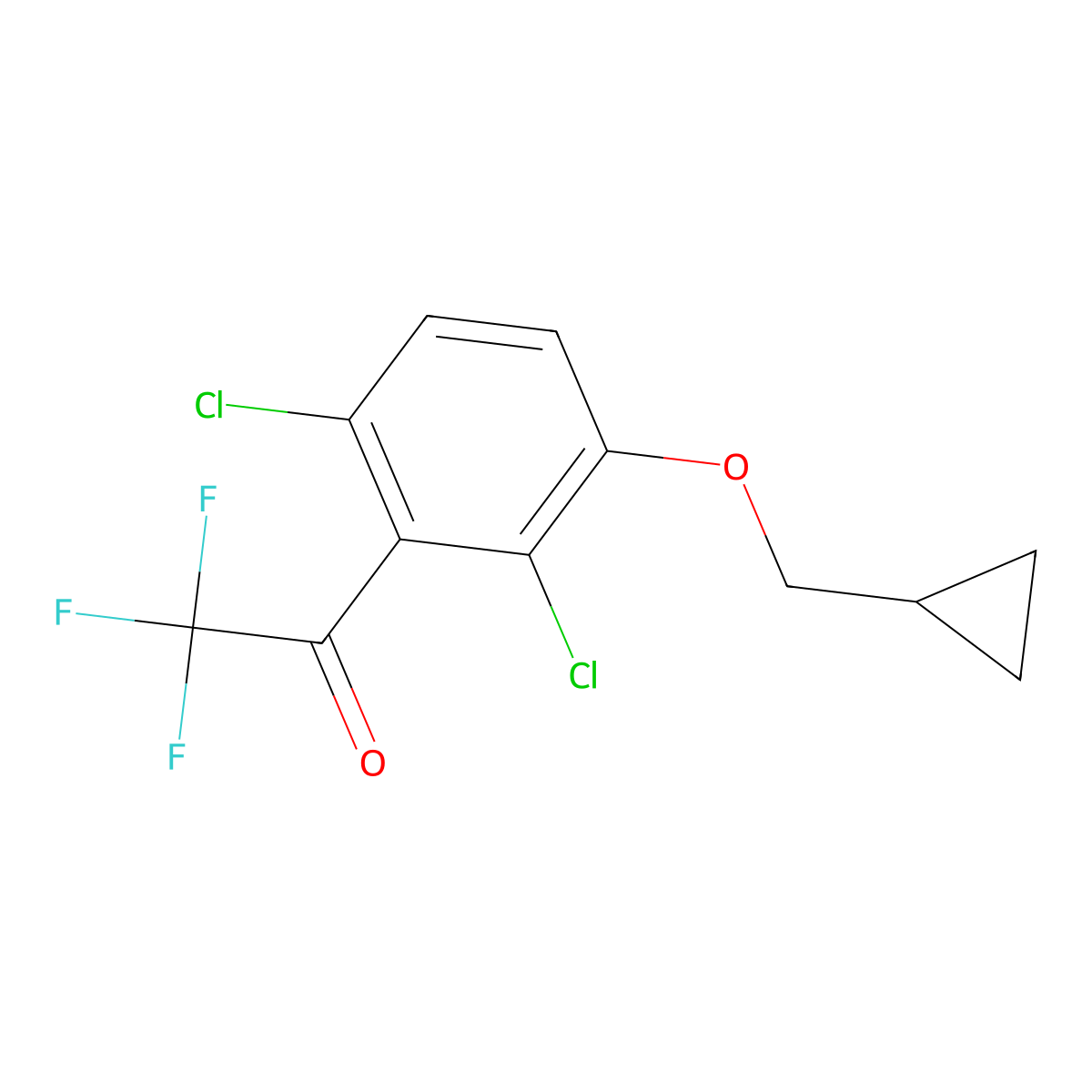 1-(2,6-Dichloro-3-(cyclopropylmethoxy)phenyl)-2,2,2-trifluoroethanone molecular structure, CAS 3002542-38-0