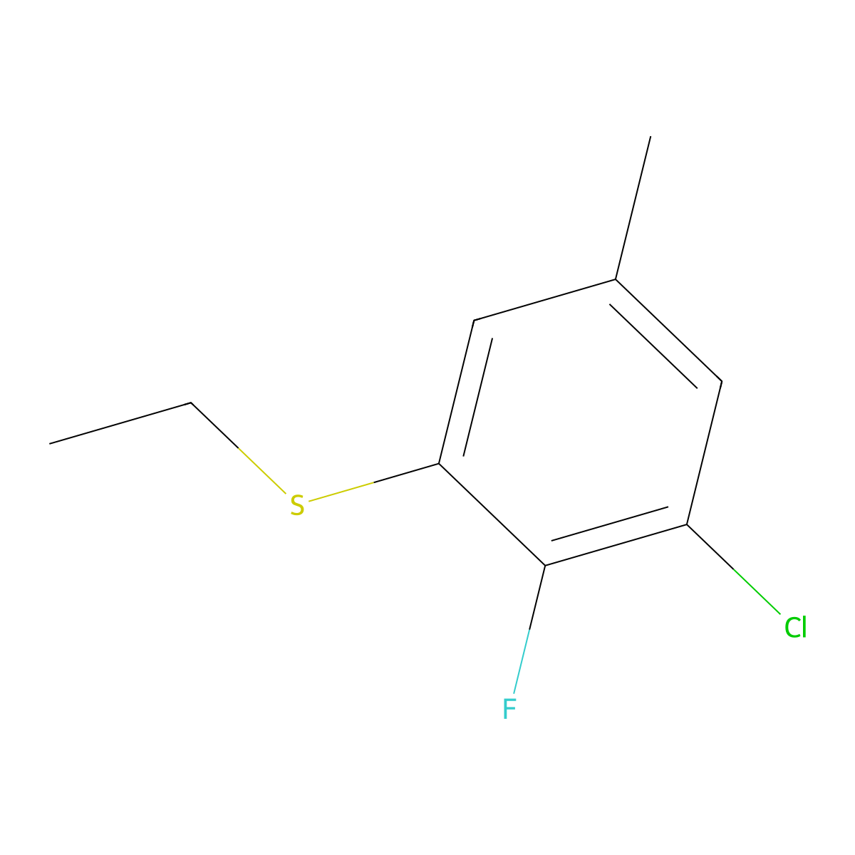 (3-Chloro-2-fluoro-5-methylphenyl)(ethyl)sulfane molecular structure, CAS 3002542-82-4