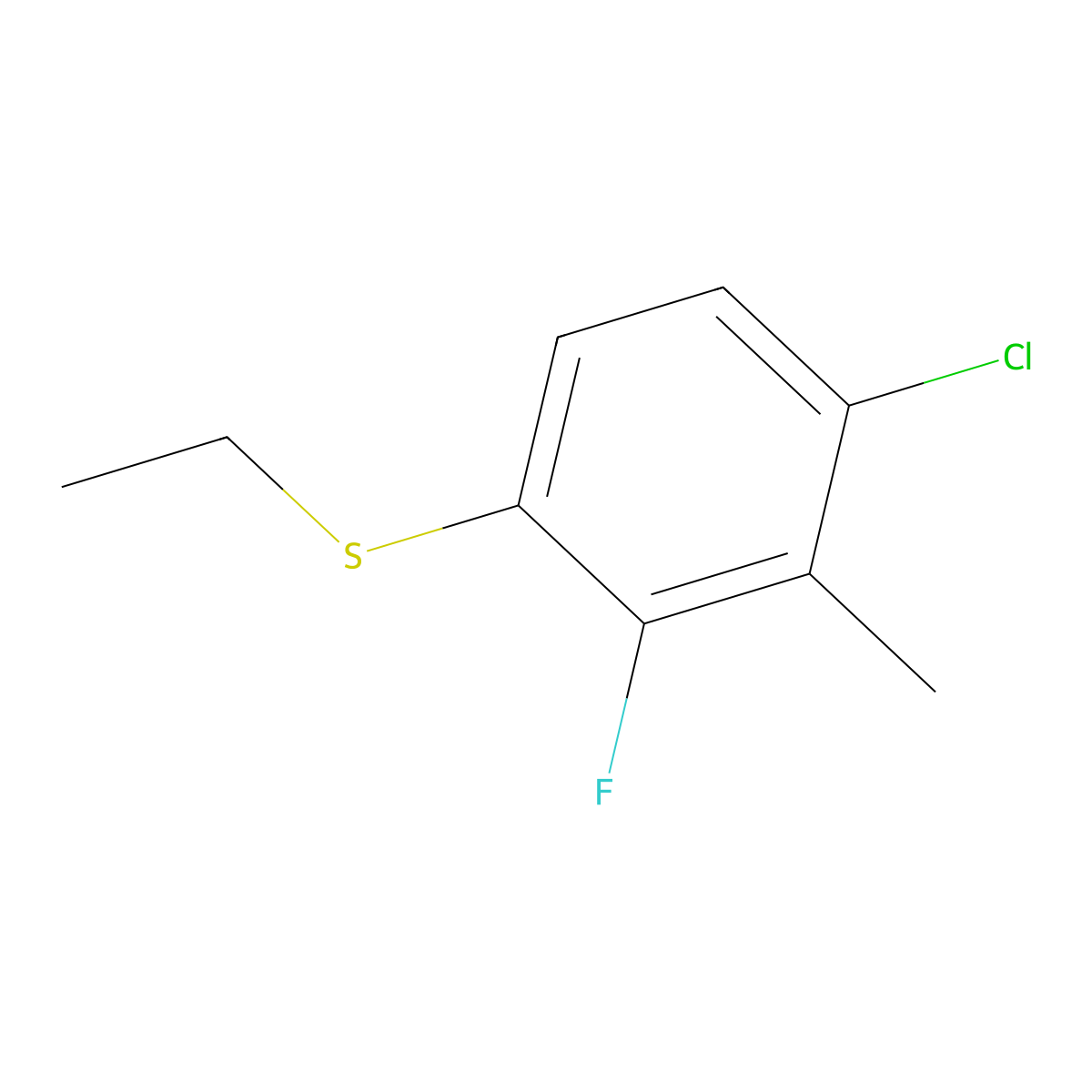 (4-Chloro-2-fluoro-3-methylphenyl)(ethyl)sulfane molecular structure, CAS 3002542-89-1