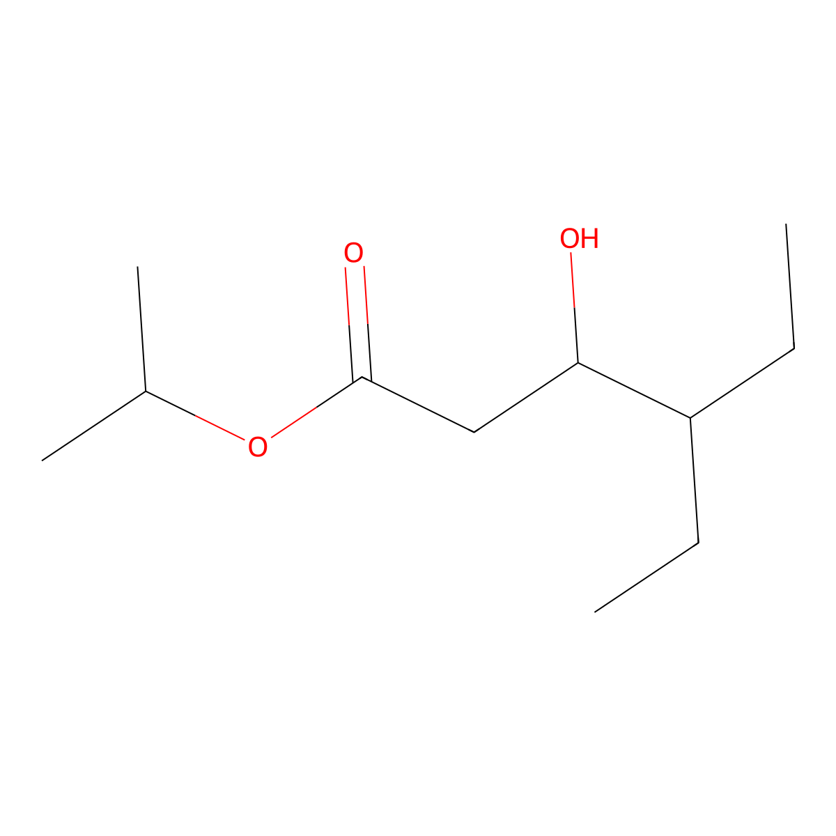 Isopropyl 4-ethyl-3-hydroxyhexanoate molecular structure, CAS 3002542-90-4