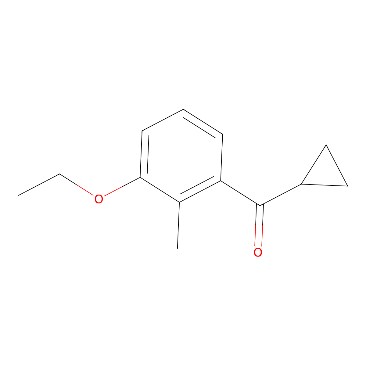 Cyclopropyl(3-ethoxy-2-methylphenyl)methanone molecular structure, CAS 3002542-98-2