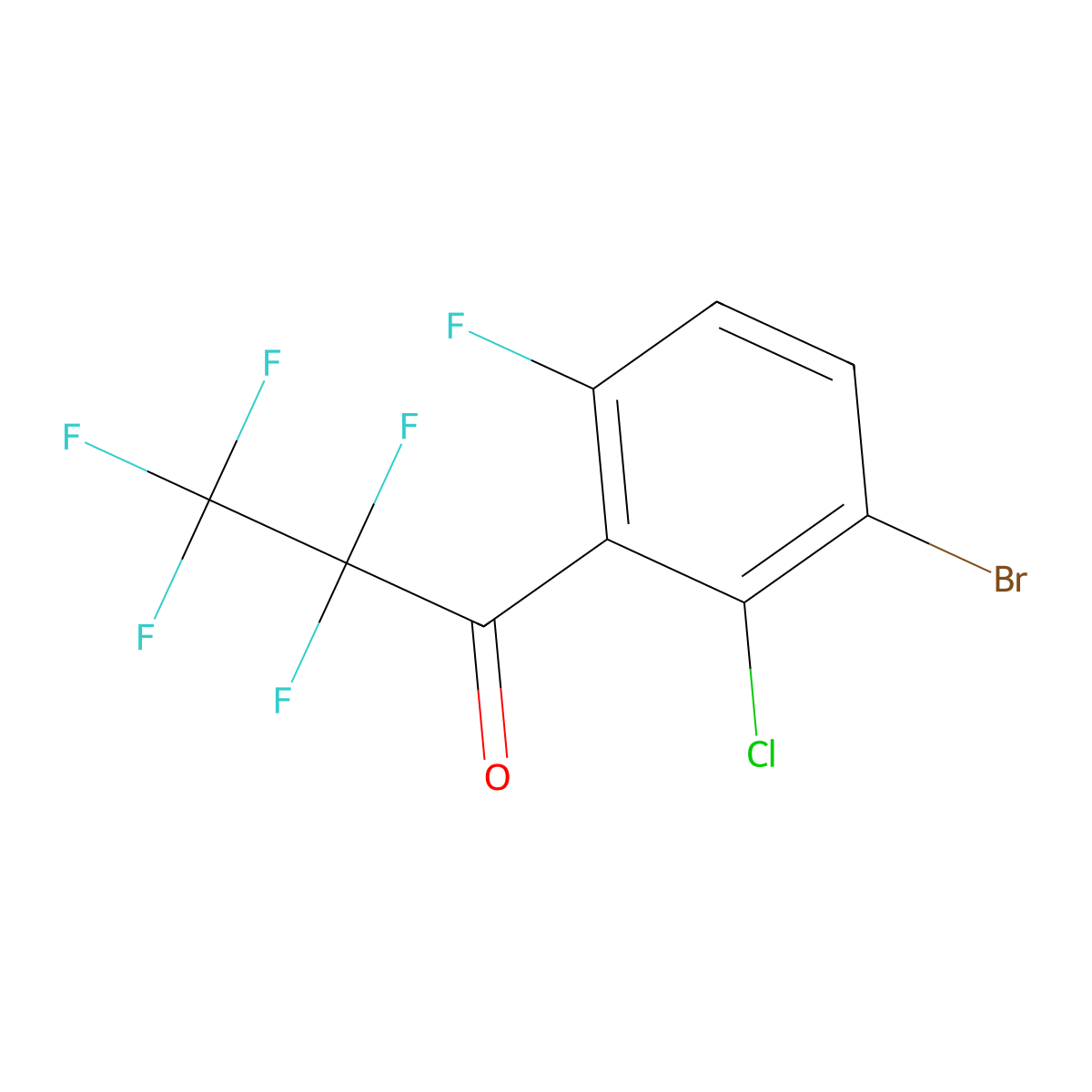 1-(3-Bromo-2-chloro-6-fluorophenyl)-2,2,3,3,3-pentafluoropropan-1-one molecular structure, CAS 3002543-18-9
