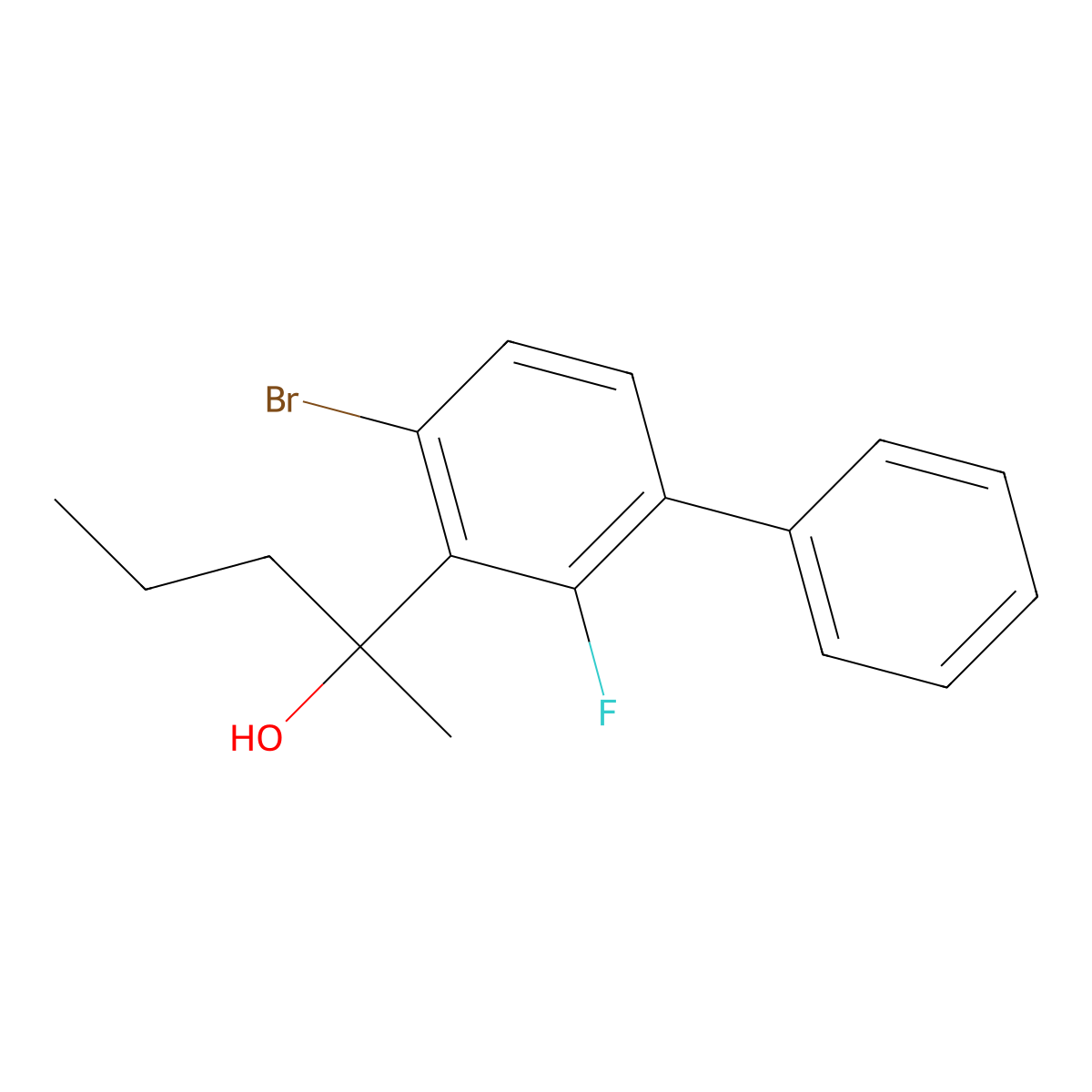 2-(4-Bromo-2-fluoro-[1,1'-biphenyl]-3-yl)pentan-2-ol molecular structure, CAS 3002543-28-1