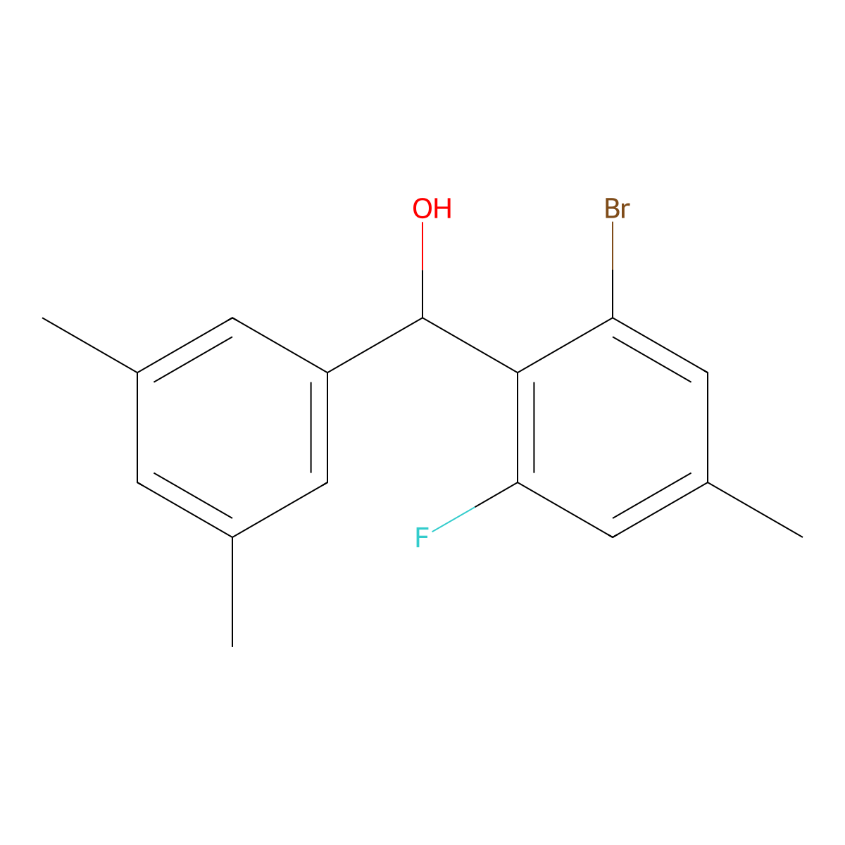 (2-Bromo-6-fluoro-4-methylphenyl)(3,5-dimethylphenyl)methanol molecular structure, CAS 3002543-36-1