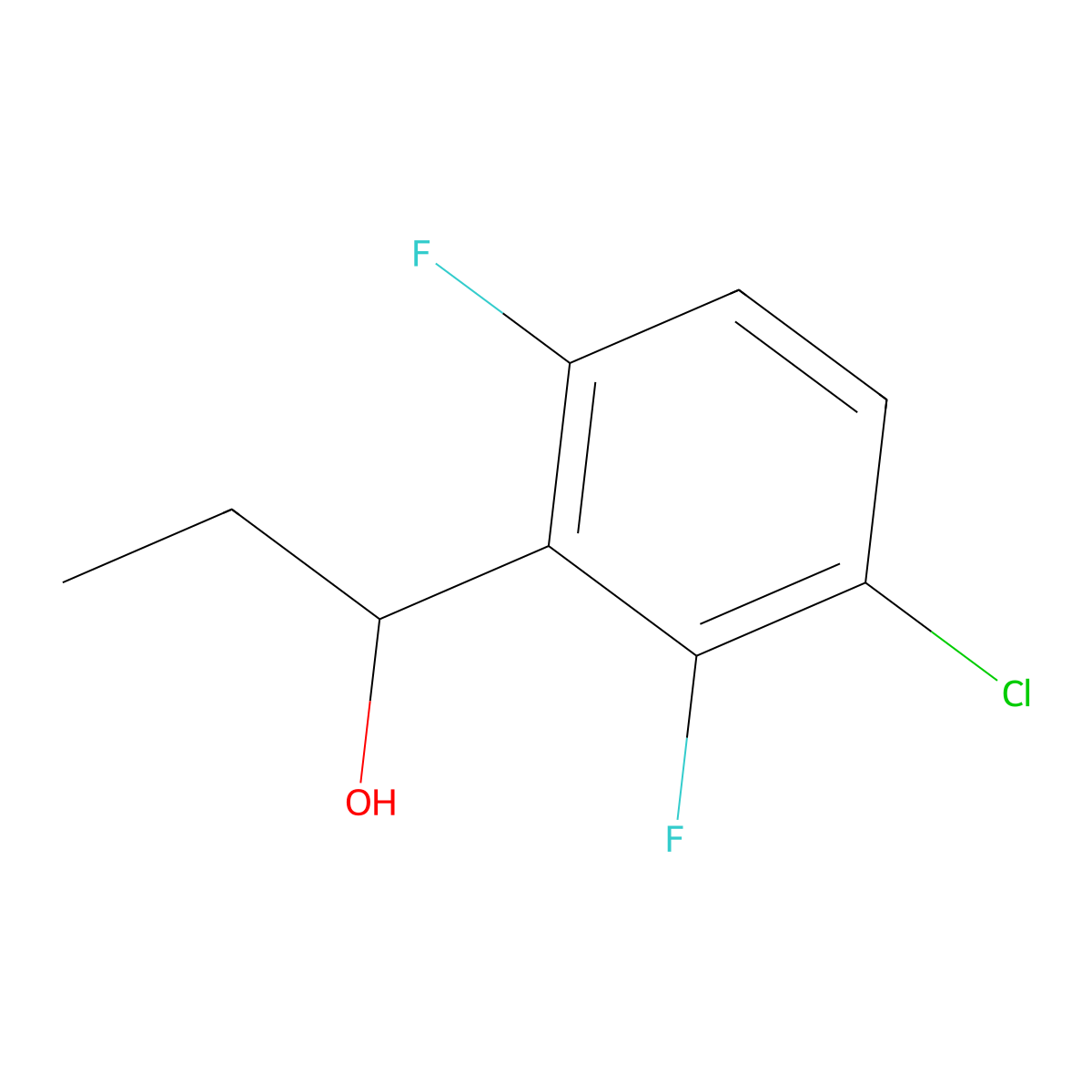 1-(3-Chloro-2,6-difluorophenyl)propan-1-ol molecular structure, CAS 3002543-42-9