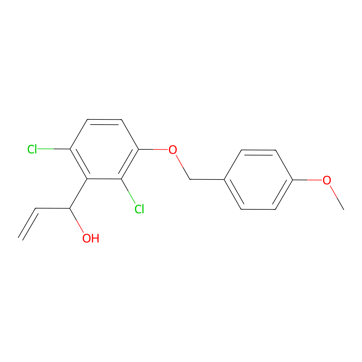 1-(2,6-Dichloro-3-((4-methoxybenzyl)oxy)phenyl)prop-2-en-1-ol molecular structure, CAS 3002543-54-3