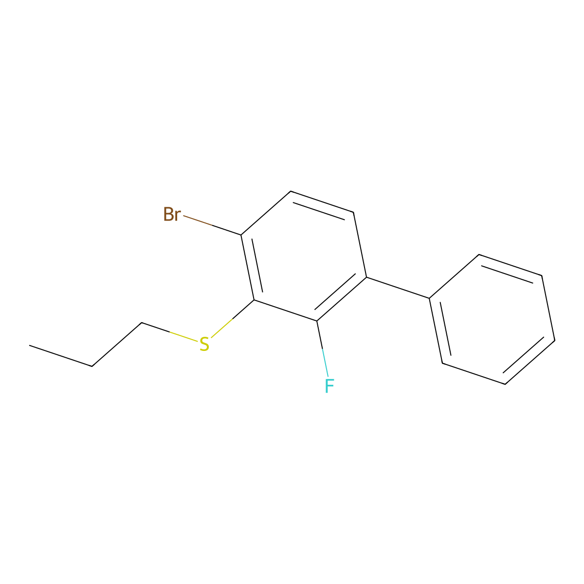 (4-Bromo-2-fluoro-[1,1'-biphenyl]-3-yl)(propyl)sulfane molecular structure, CAS 3002543-62-3
