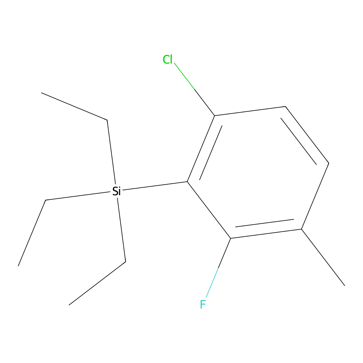 (6-Chloro-2-fluoro-3-methylphenyl)triethylsilane molecular structure, CAS 3002543-68-9