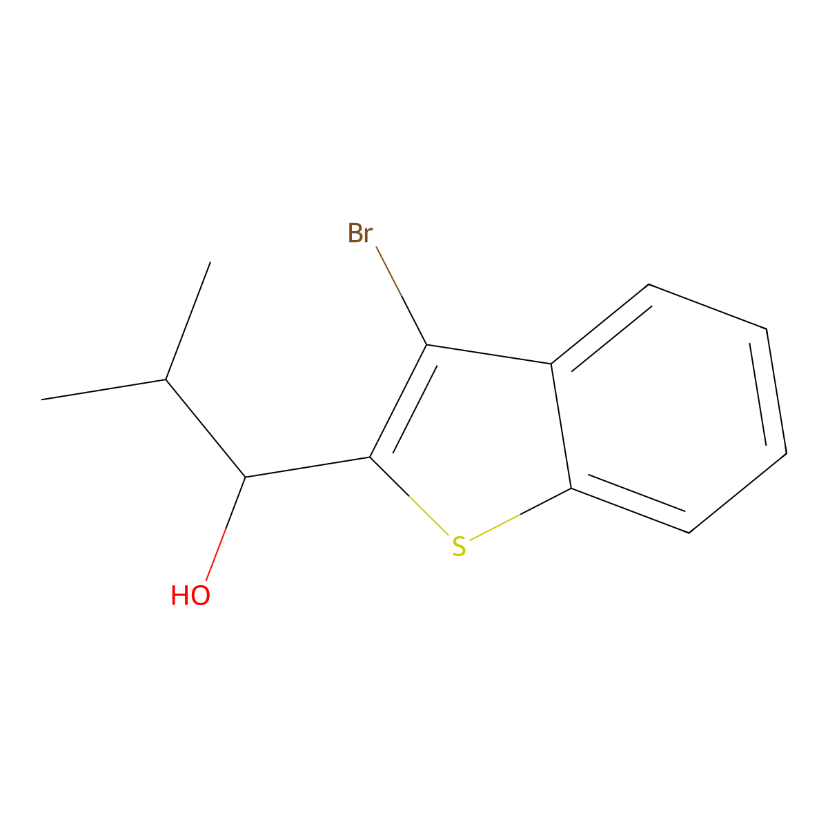 1-(3-BromobenZo[b]thiophen-2-yl)-2-methylpropan-1-ol molecular structure, CAS 3002544-54-6