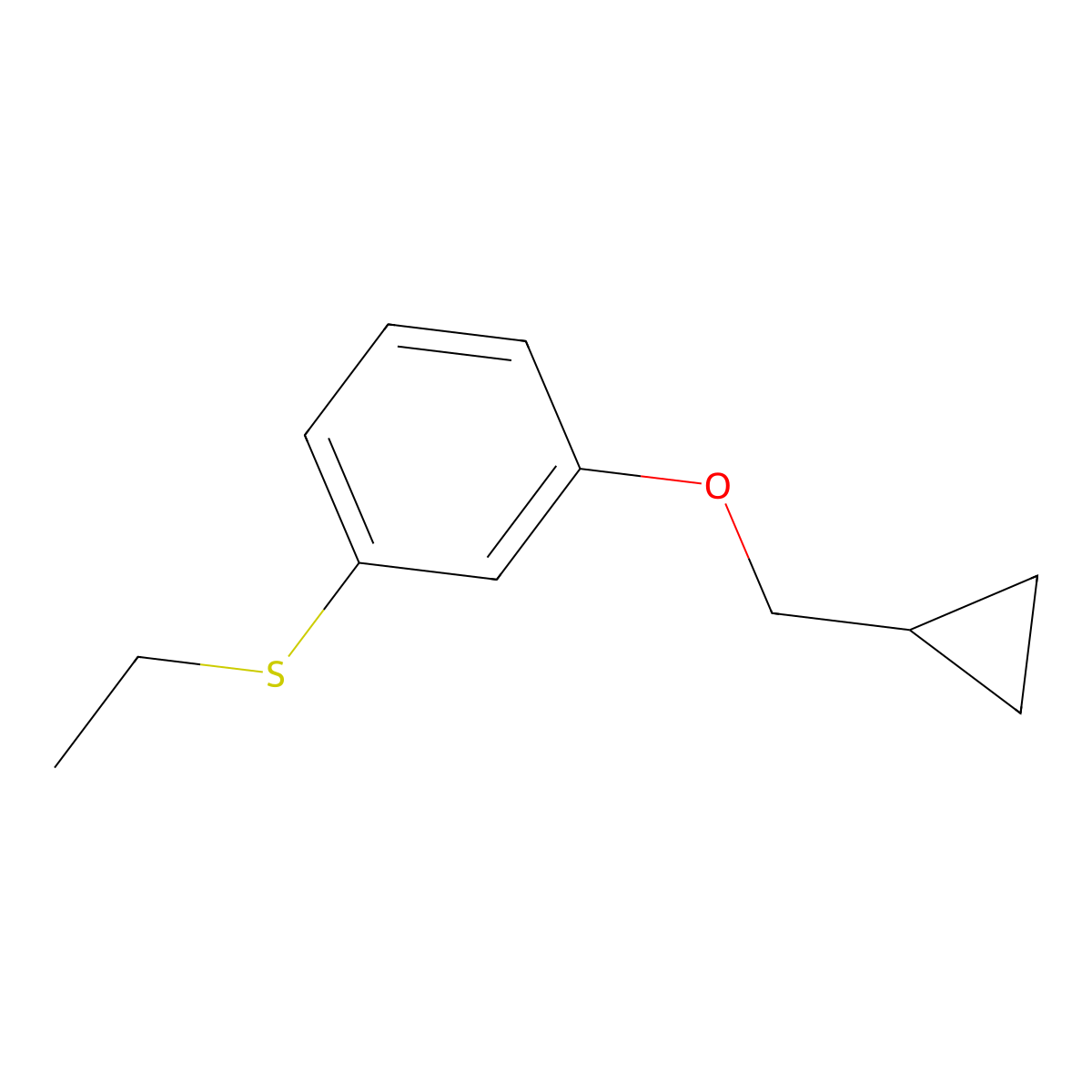 (3-(Cyclopropylmethoxy)phenyl)(ethyl)sulfane molecular structure, CAS 3002544-55-7