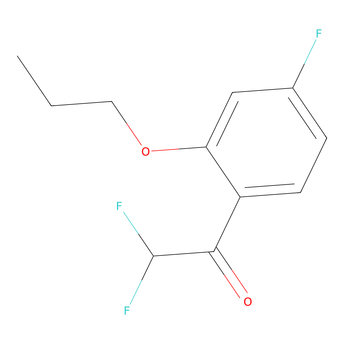 2,2-Difluoro-1-(4-fluoro-2-propoxyphenyl)ethanone molecular structure, CAS 3002553-01-4