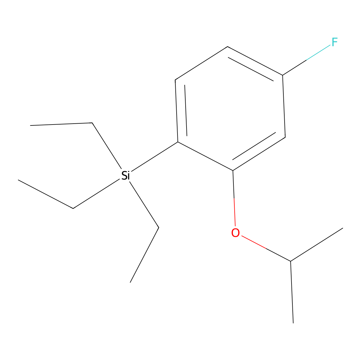 Triethyl(4-fluoro-2-isopropoxyphenyl)silane molecular structure, CAS 3002553-71-8