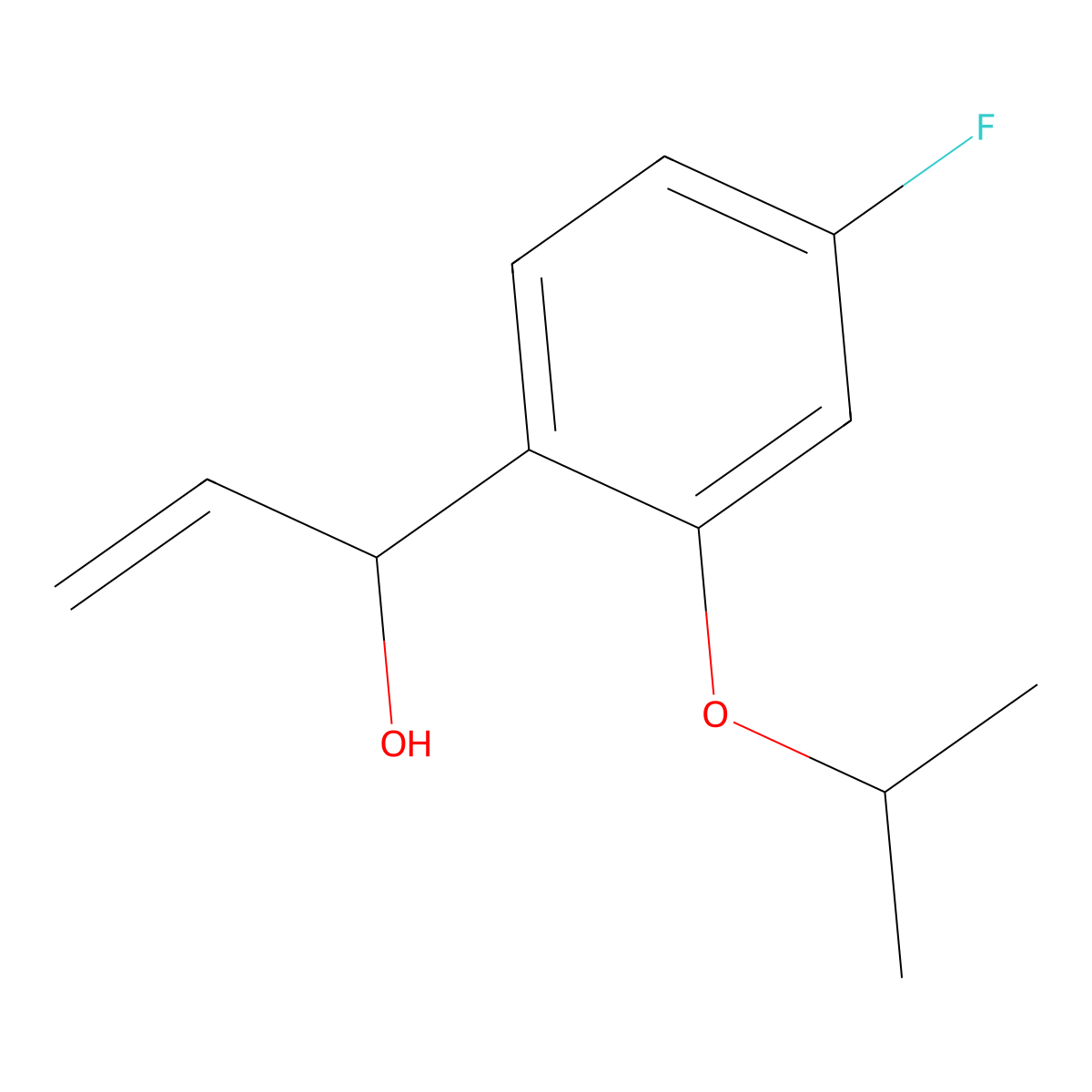 1-(4-Fluoro-2-isopropoxyphenyl)prop-2-en-1-ol molecular structure, CAS 3002553-77-4