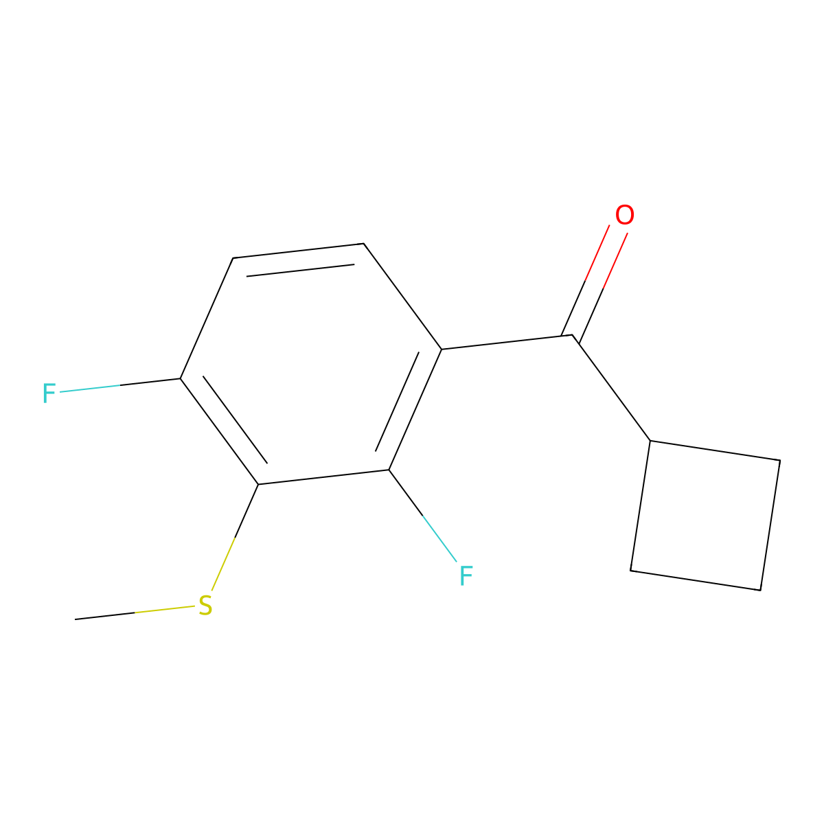Cyclobutyl(2,4-difluoro-3-(methylthio)phenyl)methanone molecular structure, CAS 3002553-98-9