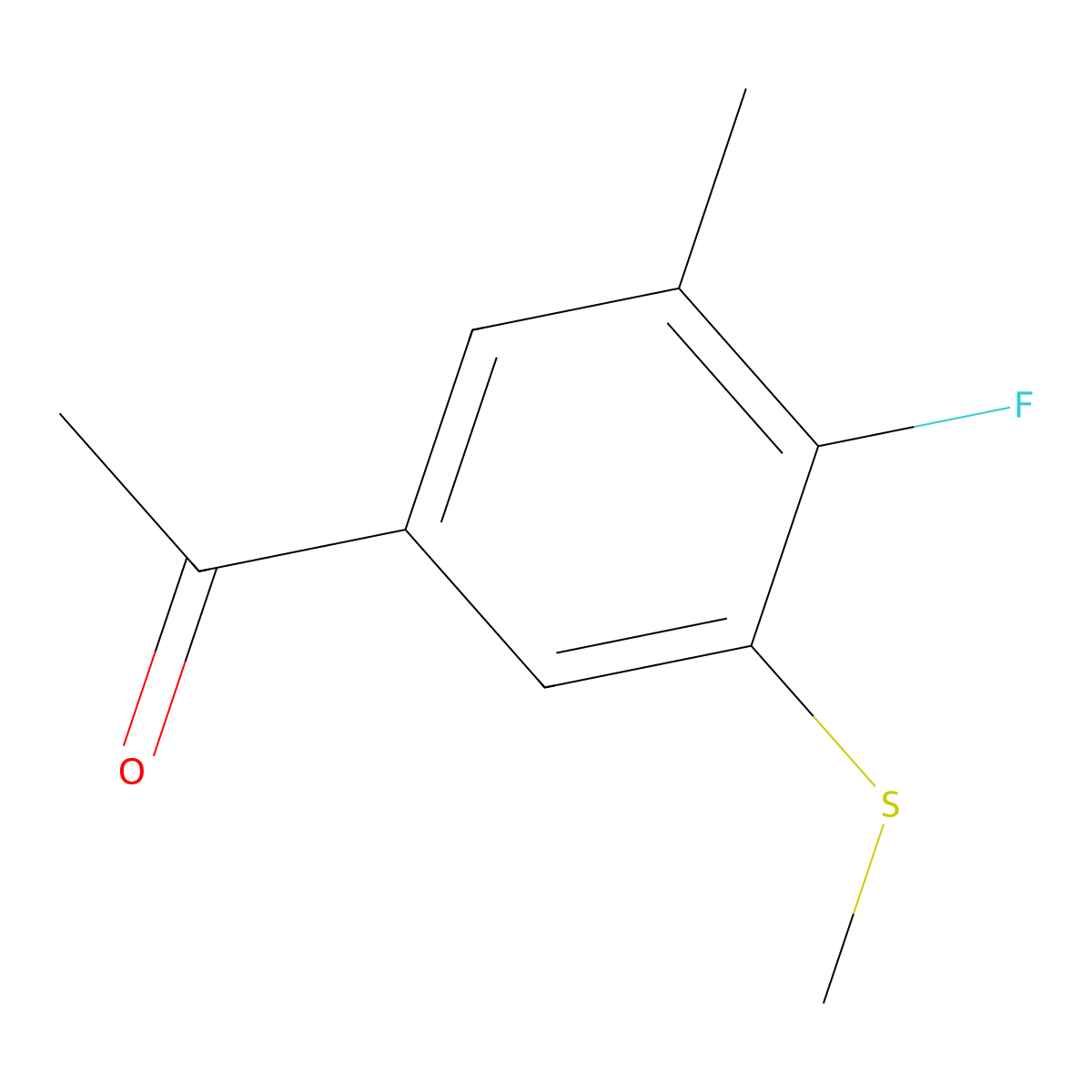 1-(4-Fluoro-3-methyl-5-(methylthio)phenyl)ethanone molecular structure, CAS 3002554-66-4