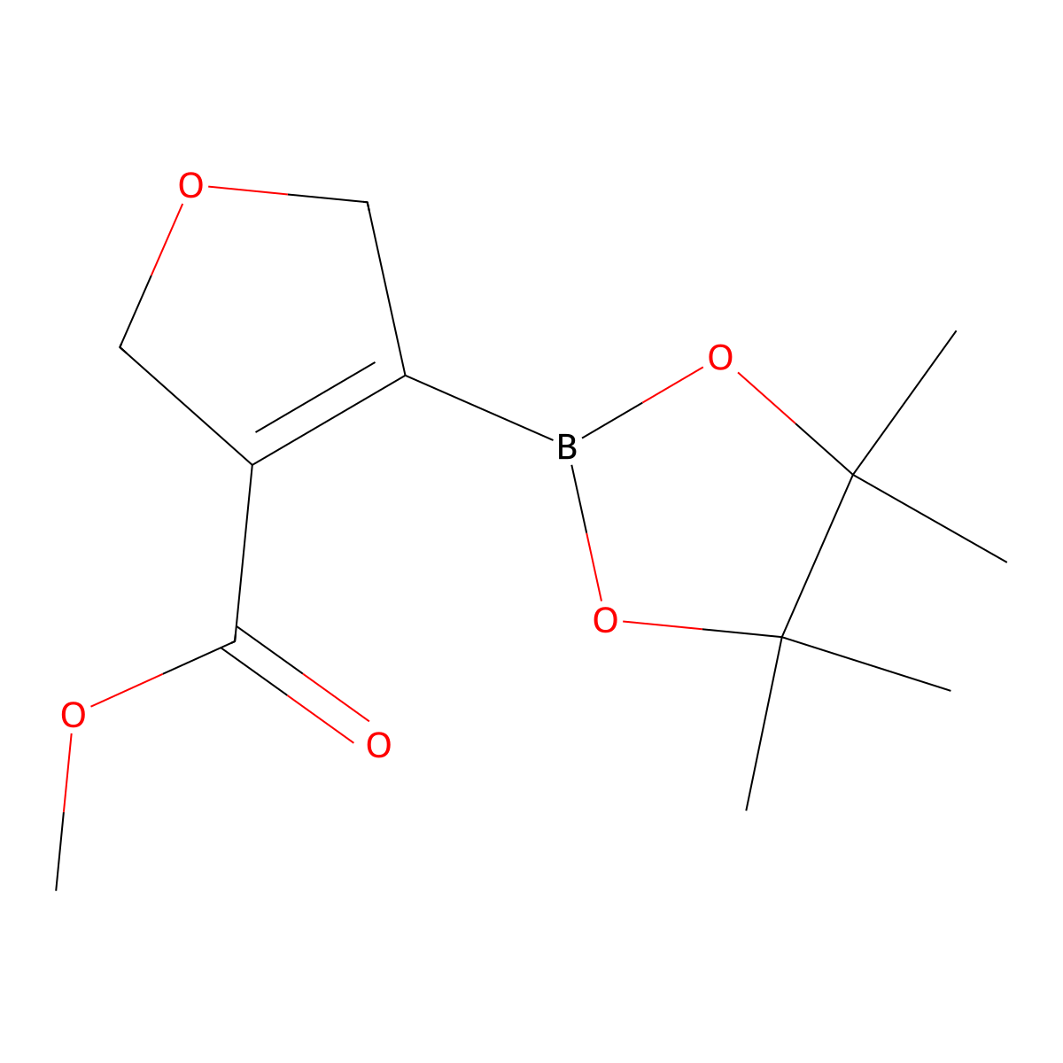 Methyl 4-(4,4,5,5-tetramethyl-1,3,2-dioxaborolan-2-yl)-2,5-dihydrofuran-3-carboxylate molecular structure, CAS 3002977-13-8