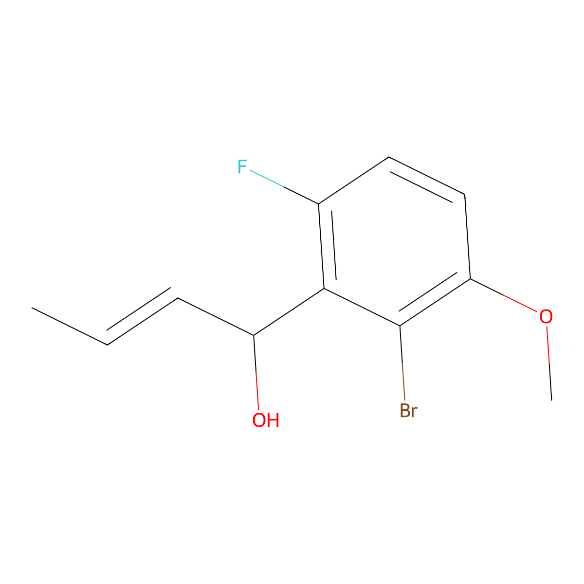 (E)-1-(2-Bromo-6-fluoro-3-methoxyphenyl)but-2-en-1-ol molecular structure, CAS 3002980-77-7