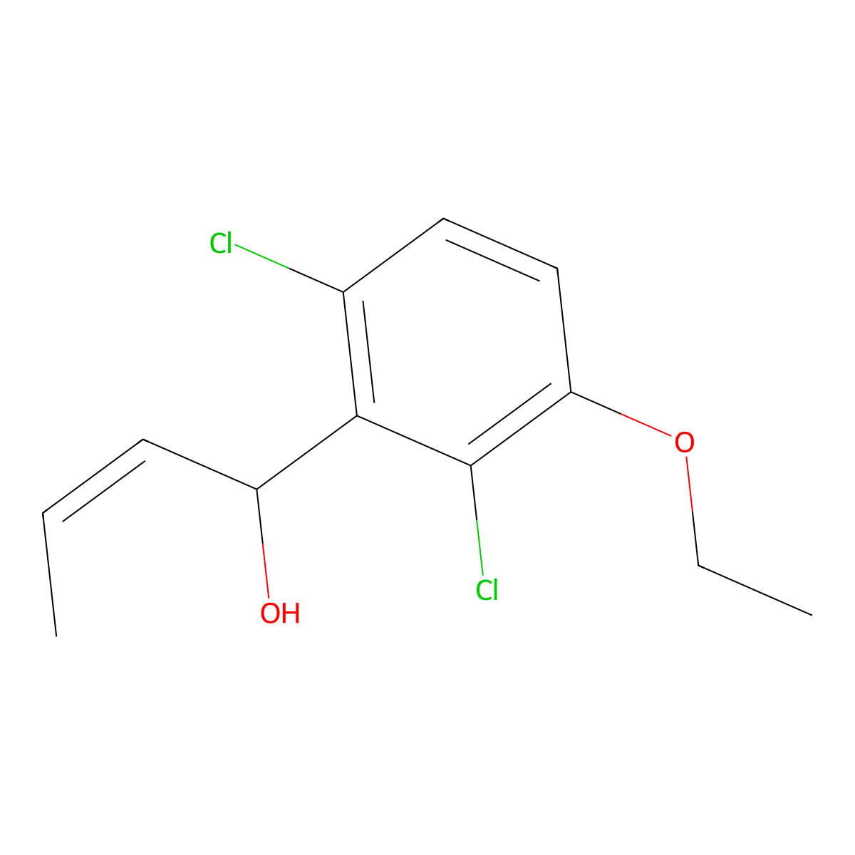 (Z)-1-(2,6-dichloro-3-ethoxyphenyl)but-2-en-1-ol molecular structure, CAS 3002983-28-7