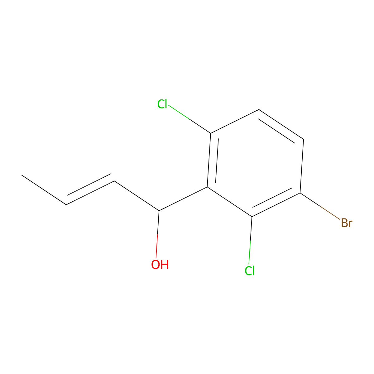 (E)-1-(3-Bromo-2,6-dichlorophenyl)but-2-en-1-ol molecular structure, CAS 3002983-43-6