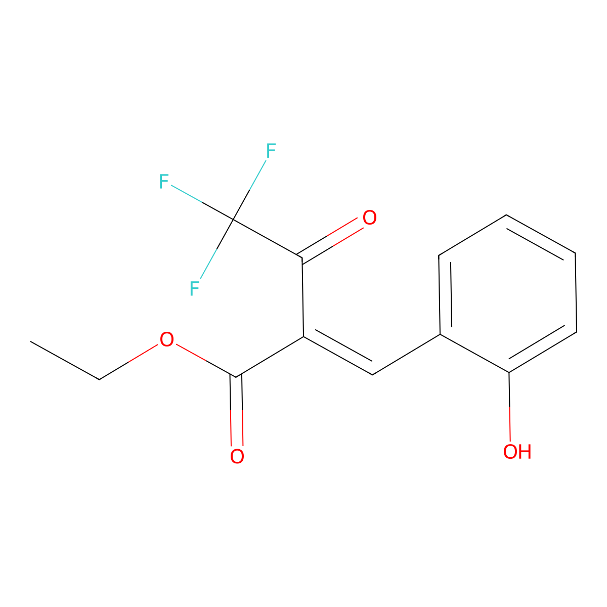 (E)-ethyl 4,4,4-trifluoro-2-(2-hydroxybenzylidene)-3-oxobutanoate molecular structure, CAS 3002983-52-7