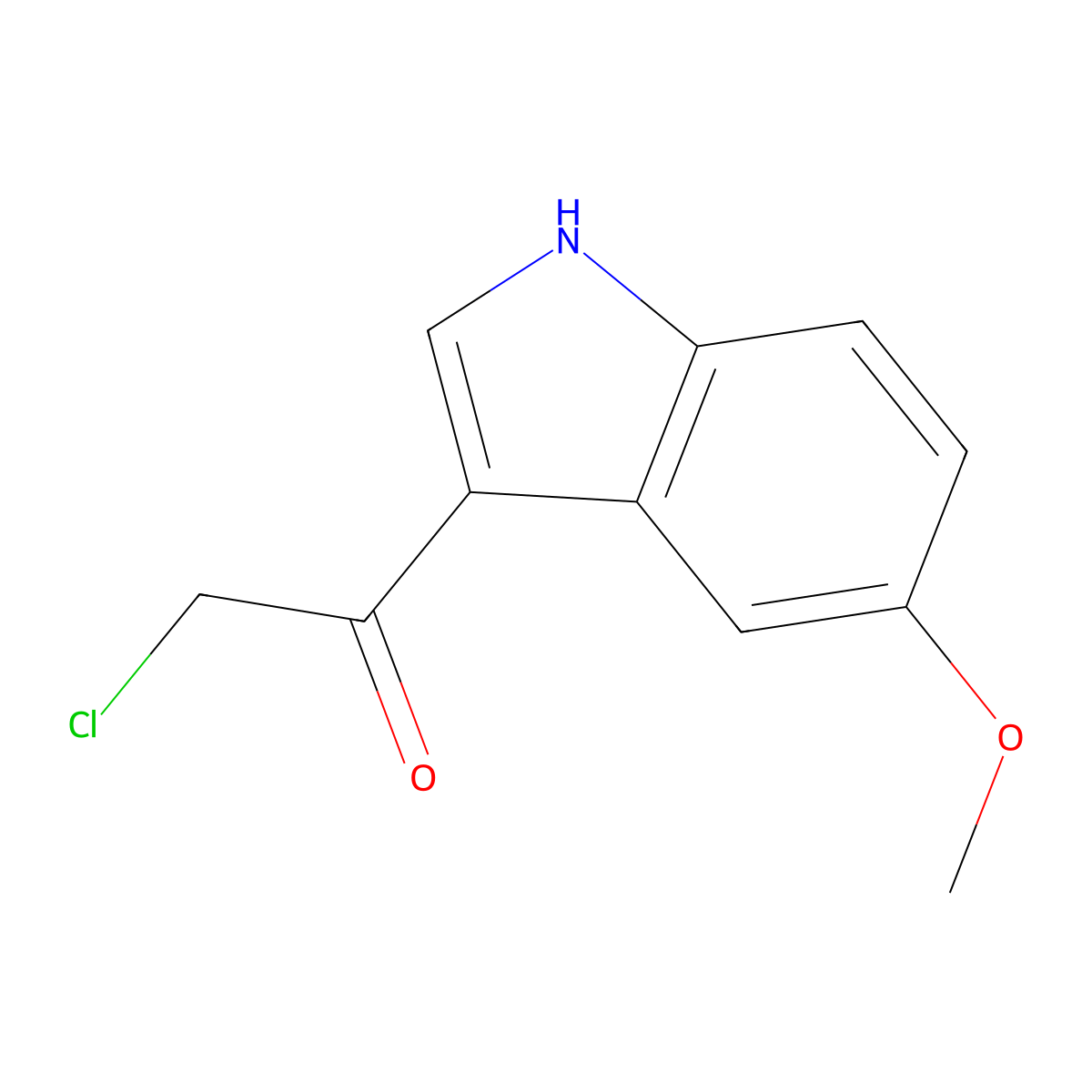 2-chloro-1-(5-methoxy-1H-indol-3-yl)ethanone molecular structure, CAS 30030-91-2