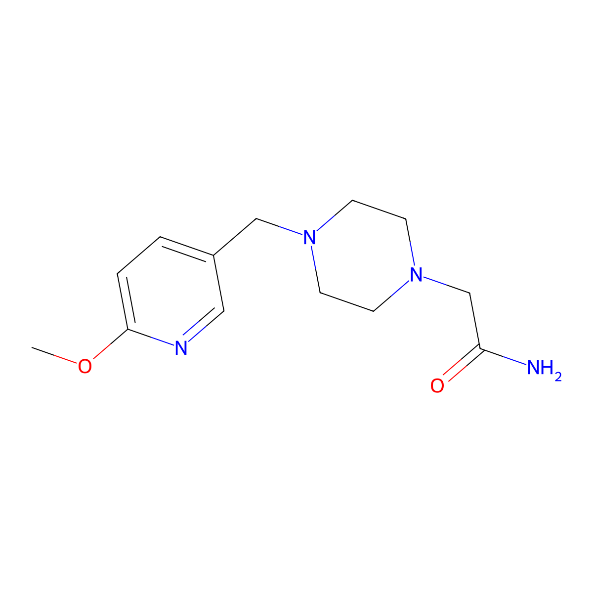 2-{4-[(6-Methoxypyridin-3-yl)methyl]piperazin-1-yl}acetamide molecular structure, CAS 3003233-41-5