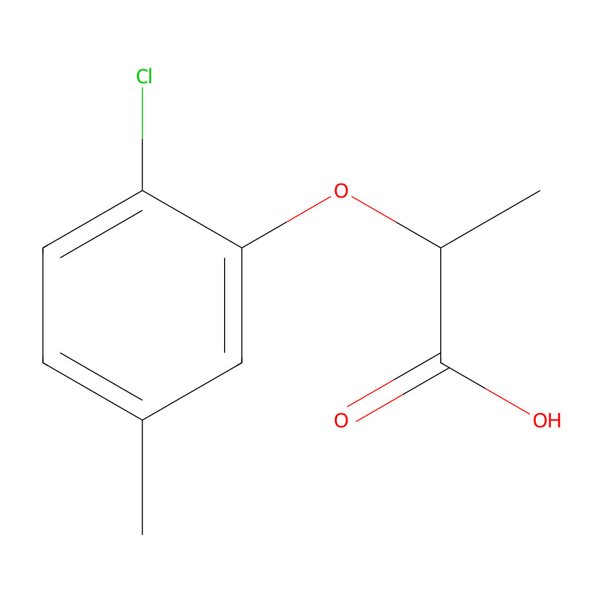 2-(2-Chloro-5-methylphenoxy)propanoic acid molecular structure, CAS 30033-94-4