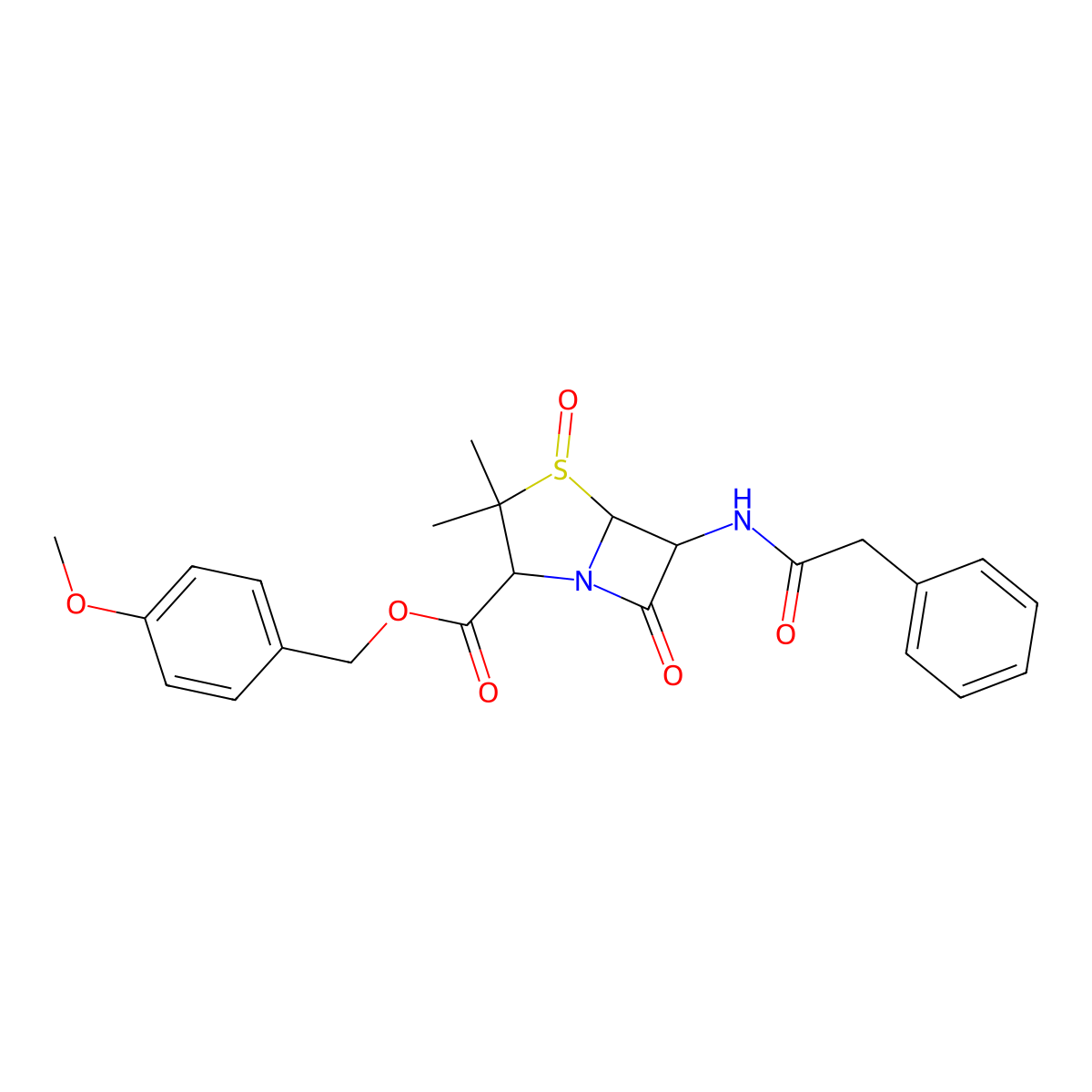 Penicillin-G-p-Methoxybenzyl ester Sulfoxide molecular structure, CAS 30034-13-0
