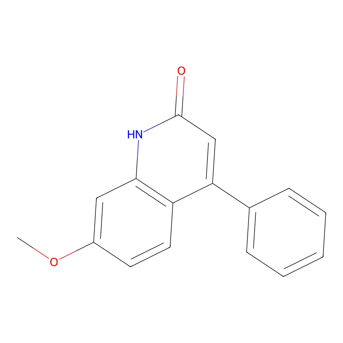 7-Methoxy-4-phenyl-quinolin-2-ol molecular structure, CAS 30034-43-6